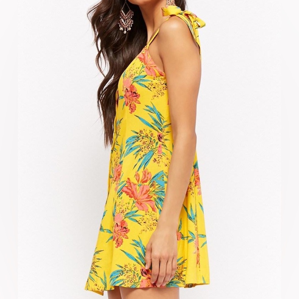 Forever 21 Yellow Tropical Dress - Picture 3 of 6